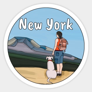 Hiking New York Sticker